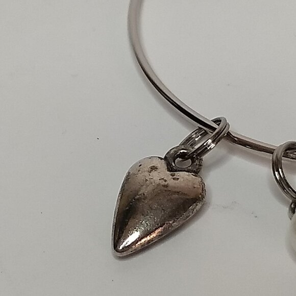 Teacher Charm Bracelet Big Heart to Teach Little Minds Silver Tone Gift Educator - Picture 2 of 5